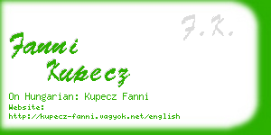 fanni kupecz business card